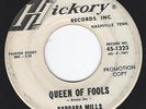 Old Vintage 45 Hickory Promo Record Barbara Mills Queen of Fools & Make It Last