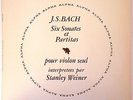 Stanley WEINER BACH Sonata and Partita for Violin Solo ALPHA STEREO ED1 NM