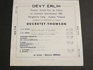 LISTEN   DEVY ERLIH recital - MAURICE BUREAU / DUCRETET-THOMSON 470 C 036