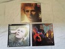 david bowie x 3 vintage lp records space oddity , lets dance , hunky dory