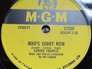 Connie Francis MGM 12588 Who's Sorry Now 78 rpm