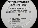 LENOX SCHOOL OF JAZZ - rare '59 private DON CHERRY ORNETTE COLEMAN STEVE KUHN