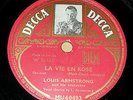 LOUIS ARMSTRONG - La vie en rose - 78 tours / rpm - Decca