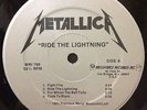 METALLICA Ride The Lightning MEGAFORCE 1ST PRESS printed inner slv, misprint cvr