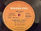 BOB DYLAN Hurricane Part 1 & 2  RARE Press Argentine 7