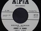 JIMMY & JAMES: Wrong Number + 3 45 rare Soul