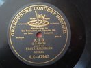 ED1 78RPM FRITZ KREISLER BACH SOLO SINGLE SIDE GRAMOPHONE