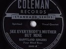 HEAR Rare Black Gospel 78 rpm FOUR BLIND BOYS (Birmingham Ala) / SIS ROSA SHAW