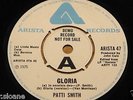 PATTI SMITH   GLORIA b/w MY GENERATION   UK ARISTA DEMO PROMO 7