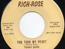 Tommy Burke/Counts-You Took My Heart-Rich Rose Promo Doo Wop 45 