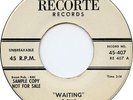 The Gems Recorte 407 DJ Waiting / Please Change Your Mind  doo wop  M-