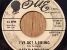 BABY WASHINGTON northern soul r&b 45 I've Got A Feeling / Hush Heart   Sue DJ