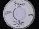 JOHN LEE HOOKER: Want Ad Blues 45 (dj) Blues & R&B