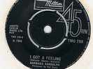 MOTOWN-BARBARA RANDOLPH-I GOT A FEELING/YOU GOT ME HURTIN-UK TAMLA TMG 788