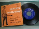 johnny hallyday rare 45 tours promo  italie  pochette orange retient la nuit