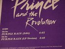 12”  Prince And The Revolution promo purple vinyl single-Purple Rain-lp and edit