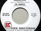 REGENTS   Barbara-Ann  ORIG '61 TEEN DOO-WOP ROCKER   Gee 1065  WLP PROMO   HEAR