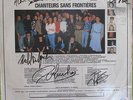 autographe dédicace coluche goldman cabrel souchon michel delpech éthiopie 45t