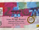 U2 Zooopa Tour '93 Biglietto Ticket Italia Roma 6 luglio 1993 Stadio Flaminio