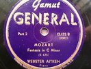 1938 WEBSTER AITKEN PIANO MOZART Fantasie in C Minor K 475 GAMUT GENERAL 78