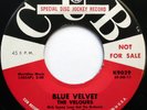 The VELOURS 45 Blue Velvet / Tired Of Your.. CUB promo DOO WOP VG++ mg1001