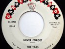 THE TABS 45 Never Forget / Rock & Roll Holiday VG++ Doo Wop ORIGINAL mg1042