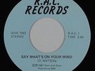 Modern Soul 45 - D. Watson - Say What's On Your Mind - R.A.C. - VG+ mp3