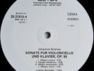 Brahms: Cello Sonatas - Ludwig Hoelscher **BASF / MPS W/Label Promo Stereo LP**