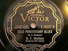Rare Country Blues 78 Record - B.F. Shelton-Victor 40107-Cold Penitentiary Blues