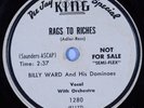 BILLY WARD and his DOMINOES Doo Wop 78 rpm Rags to Riches KING 1280 wlp