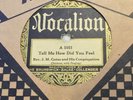 GOSPEL 78 RPM Rev. J. M. Gates and His Congregation VOCALION 1051 1926