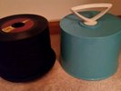 Vintage Blue Disk Go  Case Round 45 Record Case Full 60's & 70's Jukebox