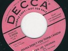 Rockabilly Jackie Lee Cochran DECCA 30206 Mama don't you think / Ruby Pearl ?