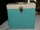 Two-Tone Blue/White Mottled Steel LP Carrying Case-Holds 36-METAL Records