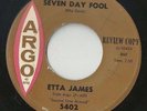 Etta James Seven Day Fool Rare Northern Soul Argo Records Review Copy 45