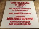 LP * BRAHMS Violin Concerto GINETTE NEVEU ISSERSTEDT STIL 0305S48 French VINYL