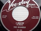 SPANIELS 45 I Know / Bus Fare Home VG+ DOO WOP on Vee-Jay RECORDS bb3379