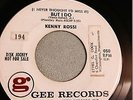 Kenny Rossi 45  But I Do/Watch Your P's and Q's  sticker on one side of label