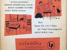 COLUMBIA PRE-6-EYE Bach BUSCH Violin Concerto/Solo Sonata ISTOMIN ML-4309 1A/1A