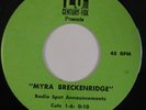 MYRA BRECKENRIDGE: ’70 OST Soundtrack RADIO SPOTS DJ Promo 45 Record Mae West