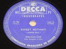 BRENDA LEE 1960 Sweet Nothin/ Weep no more my baby RARE 10” 78 RPM Ex BRAZIL
