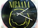 NIRVANA Clock design . Painted records vinyls. Handmade stencil work