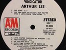 Arthur Lee - LP Vindicator 1972 Blues Rock WHITE LABEL PROMO
