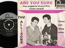 THE ALLISONS ARE YOU SURE DANISH 45+PS 1961 EUROVISION GRAND PRIX MELODY