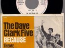 DAVE CLARK FIVE Because ORIG 1964 US EPIC VINYL WL PROMO 45 w/PICTURE SLEEVE
