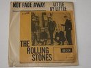 ROLLING STONES - NOT FADE AWAY - 45 DANISH PS RARE YELLOW BOX COVER LISTEN