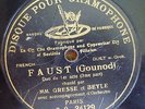 GRESSE & BEYLE / Faust / DISQUE POUR  GRAMOPHONE