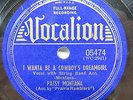 Patsy Montana - VOCALION 05474 - I Want to Be a Cowboy's Dreamgirl