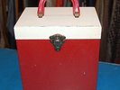 Metal Record Tote with 40 7 inch 45's Rock Pop R&B Beatles Beach Boys Elvis Who