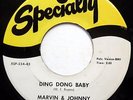 MARVIN & JOHNNY 45 Ding Dong Baby / Mamo Mamo VG++ Duet R&B Doo Wop bb3473